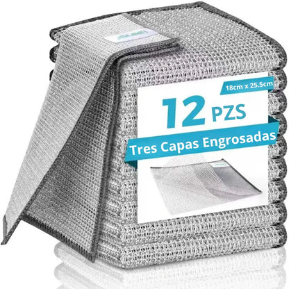 Kit 12 Paños de Acero Dishmate