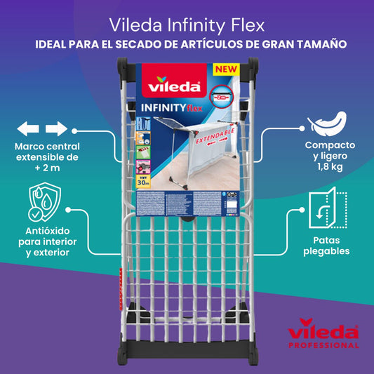 Vileda Infinity – Tendedero Extensible de Gran Capacidad