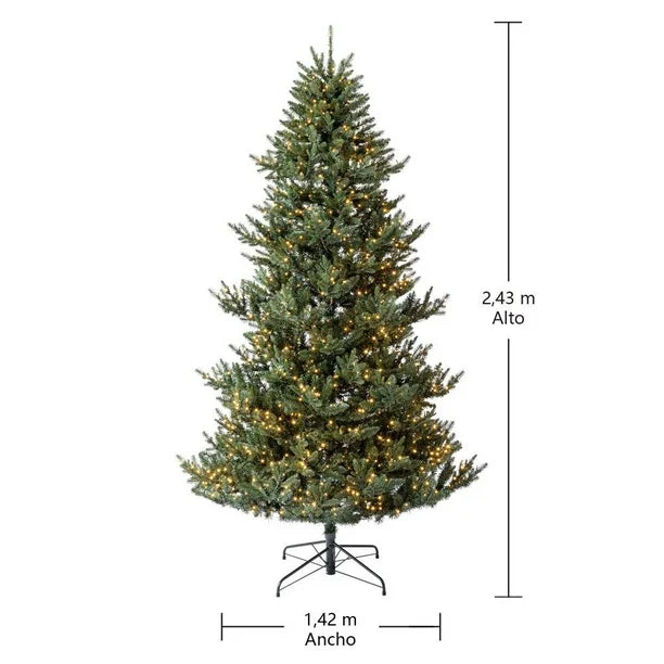 Árbol de Navidad Artificial Preiluminado – 1.500 LED Blancas Cálidas